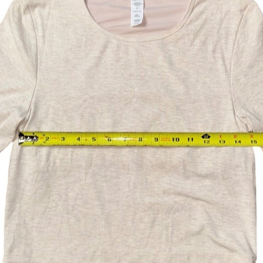 Yogalicious Heavenly Rib Kathleen Crop Long Sleeve Top Nacreous Cloud L LSY92868 - Picture 7 of 12